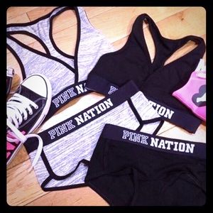 NWT Black Pink Nation Sports Bra and Panties
